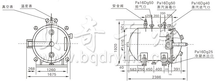 圓形靜態真空干燥機結構示意圖